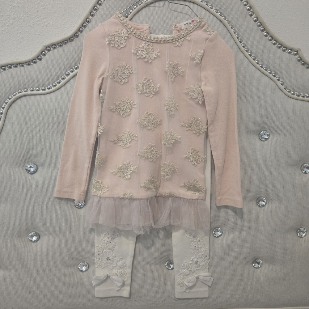 Pink Lace Kids Matching Set